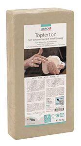 Glorex GmbH 6 8073 110 Töpferton weiß 10 kg, feinschamottiert, Körnung 0,5 mm
