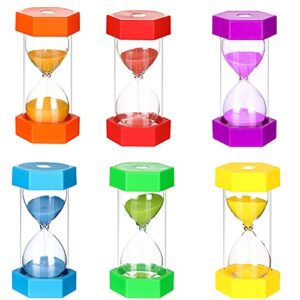 Aokyom 6 Stück Zeitmesser Sanduhren Anti Fall Buntes Sanduhren Set Sanduhren Eieruhren 1 3 5 10 15 30 Minuten Timer für Kinder Schule,Kinder zähneputzen,Kita,Büro,Spiel Requisiten…