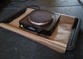 Kochplatte auf Backblech